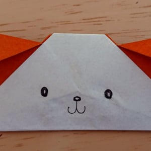 折り紙：ネコと犬の指人形